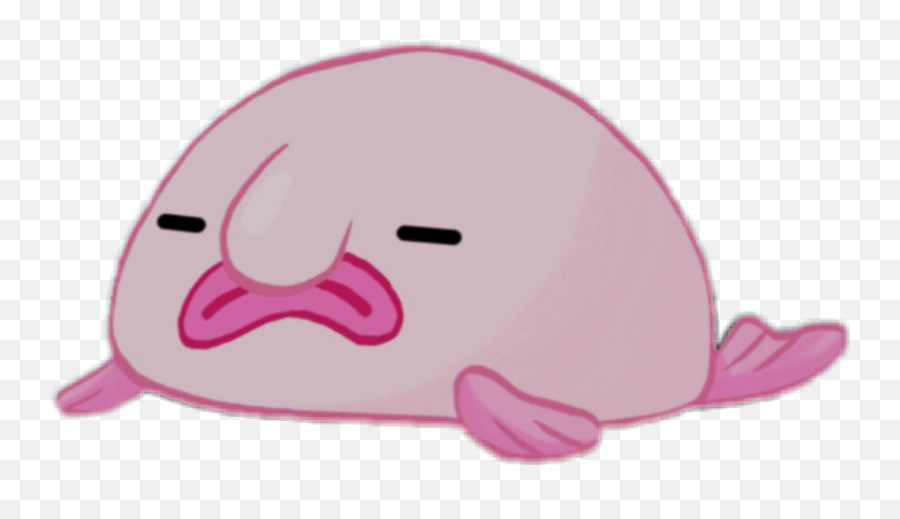 Blobfish Blob Blobby Pink Sticker - Cartoon Blobfish Transparent Background Emoji,Blobfish Emoji