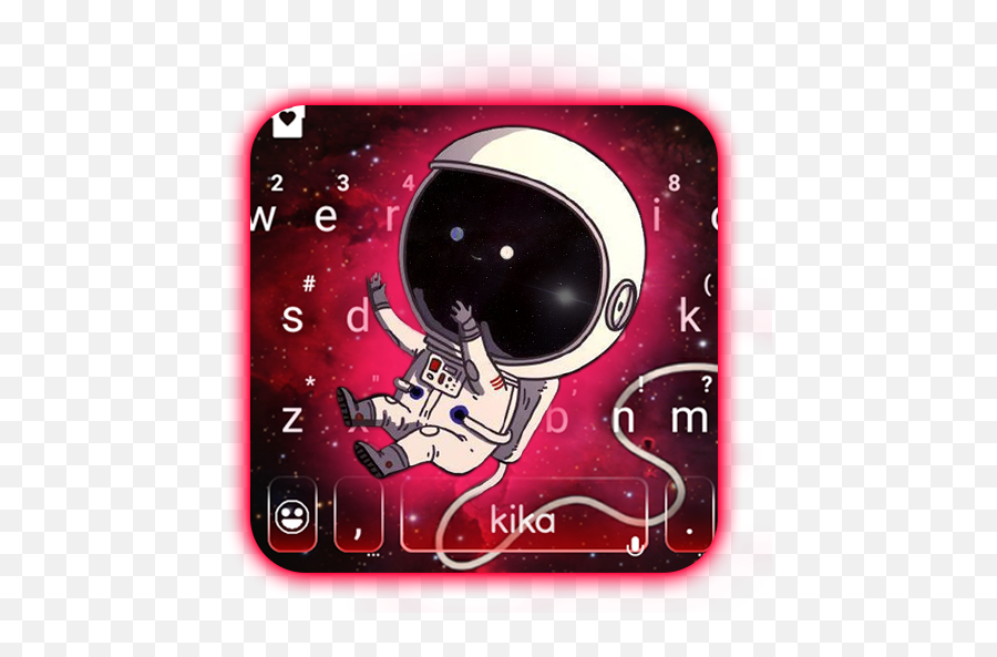 Galaxy Cartoon Astronaut Keyboard Theme - Programu Zilizo Dot Emoji,Shaka Emoji Android