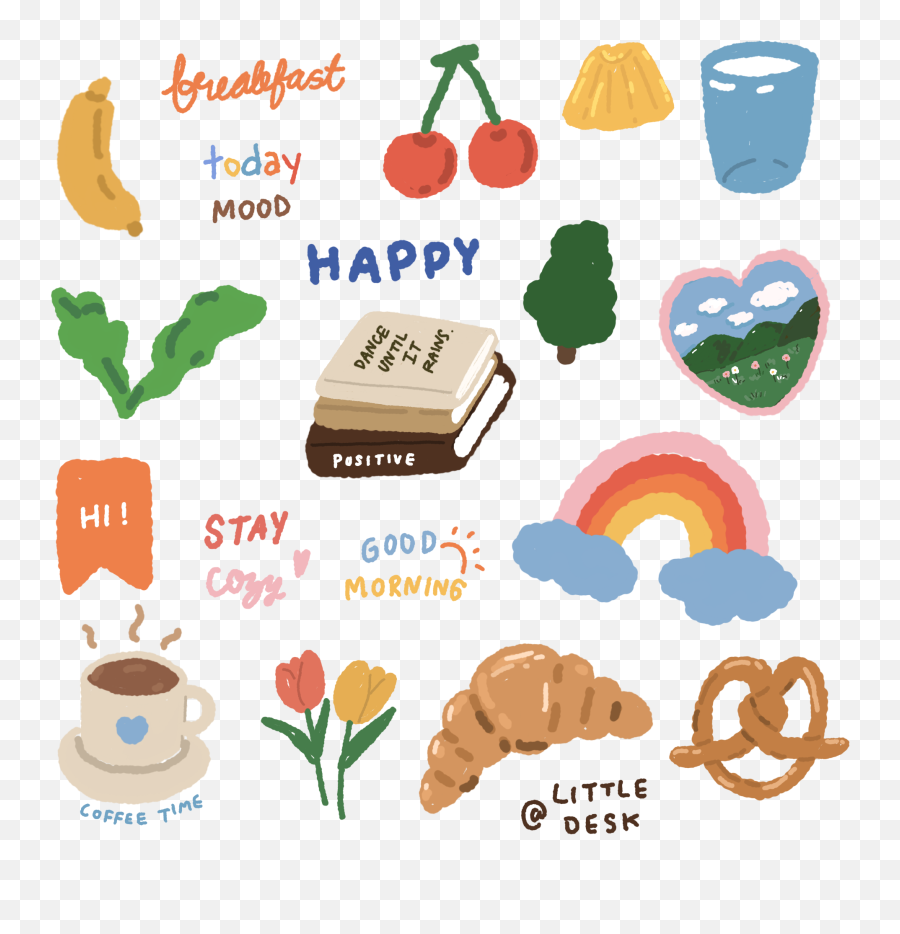Cute Stickers Png - Aesthetic Pinterest Korean Stickers Emoji,Chibi Girl With Diferent Emotions
