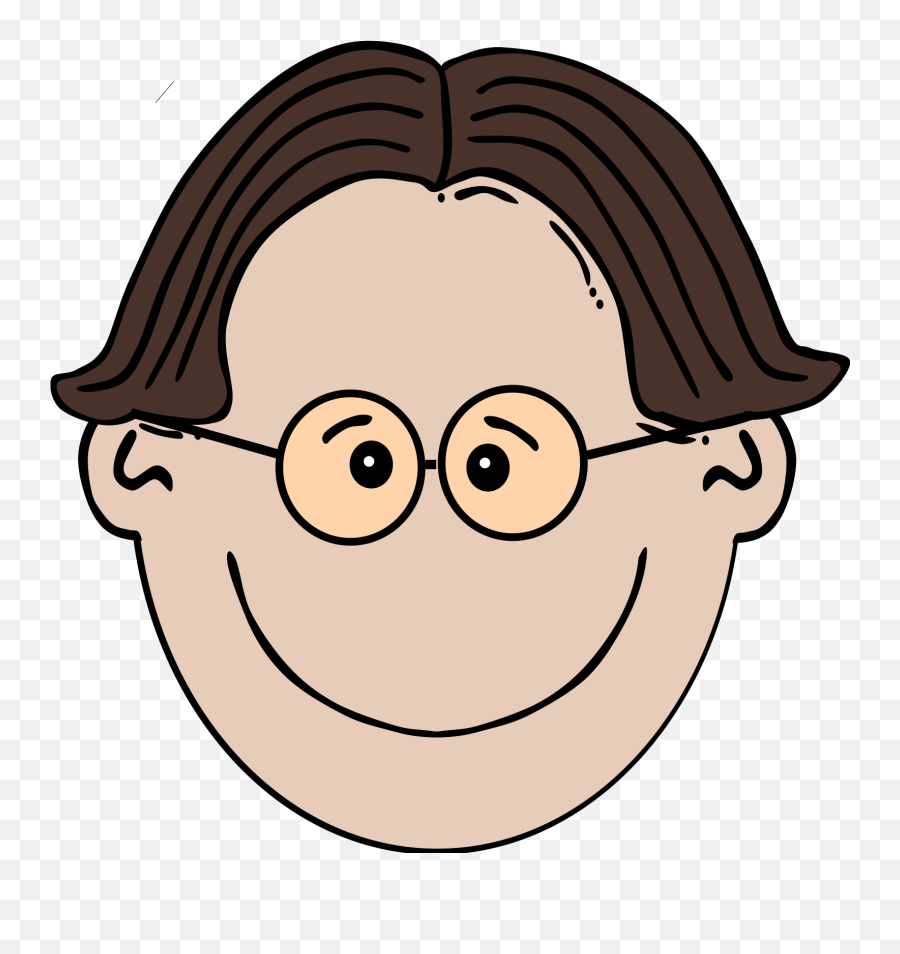 Smiling Boy With Glasses Svg Clip Art - Blank Boy Face Clipart Emoji,Emoticon Dog With Glasses