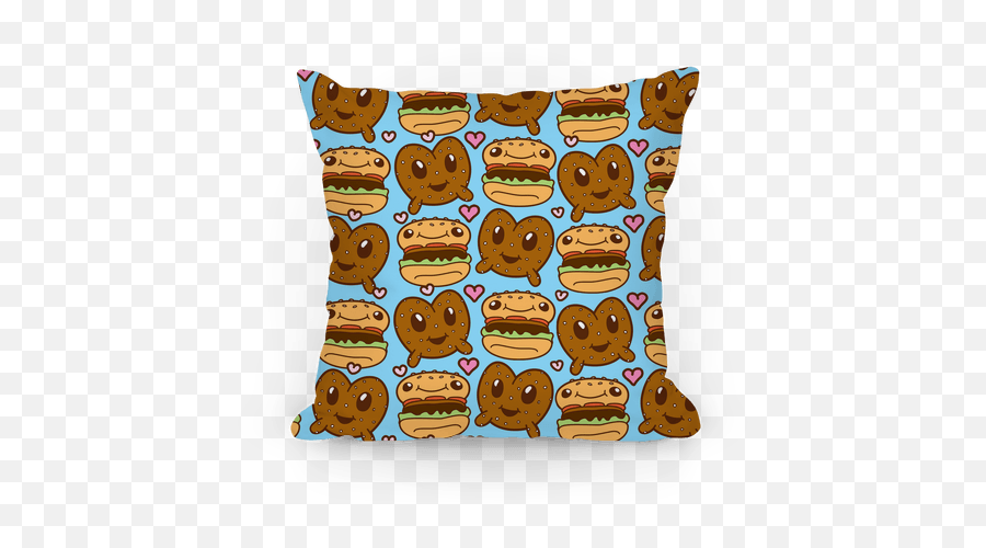 Pretzel Burger Love Pillows Lookhuman Emoji,Pretzle Emoji