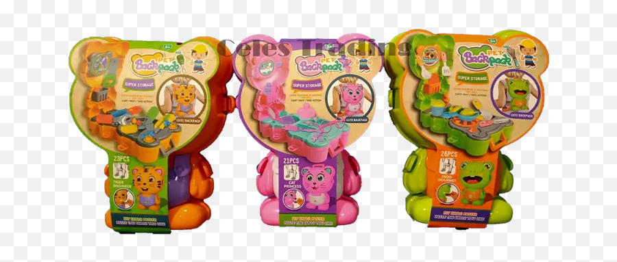 Ctr 714a0 Pet Backpack Playset Toy Set - Pet Backpack Toys Emoji,Emoji Backpack Set