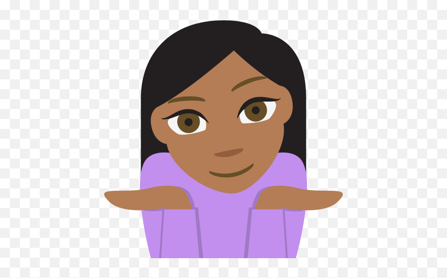 Nagkikibit - Balikat Katamtamang Dark Na Kulay Ng Balat Emoji,Samsung Shrug Woman Emoji