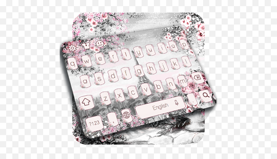 Pink Rose Paris Keyboard For Android - Mat Emoji,Paris Emoji Keyboard
