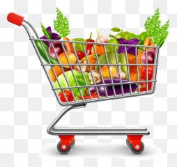 Grocery Clipart Trolley Grocery - Fruits And Vegetables Cart Png Emoji,Grocery Cart Emoji