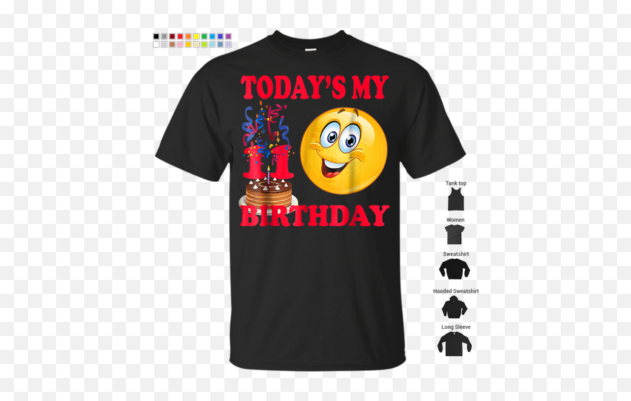 Kids Kids 11th Birthday Gifts For 11 Year Old Boys Tee Shirt Emoji,Funny Birthday Emoticon