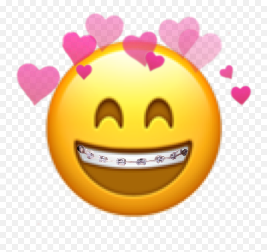 Text Sticker Sticker By Emojis With Braces - Corazones Snapchat,Emoji With Braces