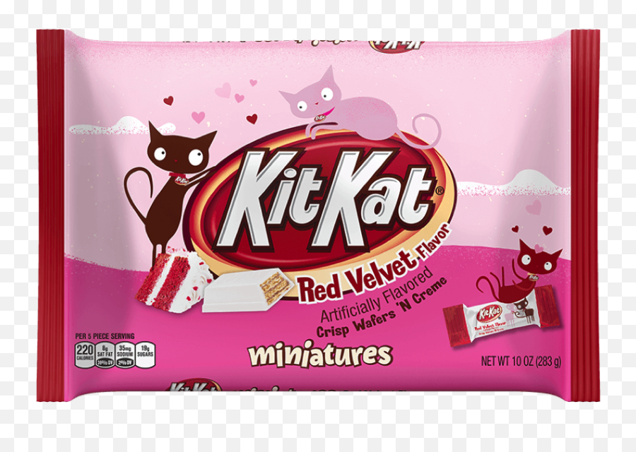 Valentines Day Candy Packaging - Kit Kat Red Velvet Emoji,Brach's Candy Emoticon Gummi Hearts