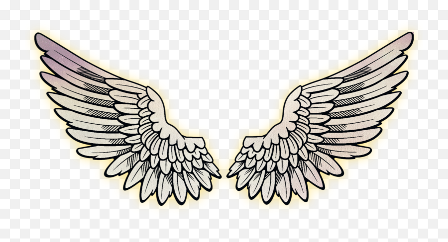 Wings Angel White Sticker By Hadi Kieami - Tattoo Angel Wings Drawing Emoji,Emoji Drawing Awsome