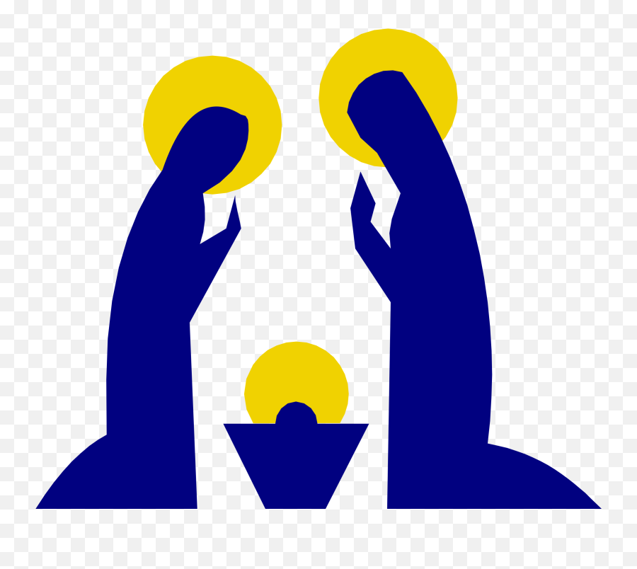 Holy Family Nativity Scene Clip Art - Clipart Holy Family Silhouette Emoji,Christmas Emoticons Nativity
