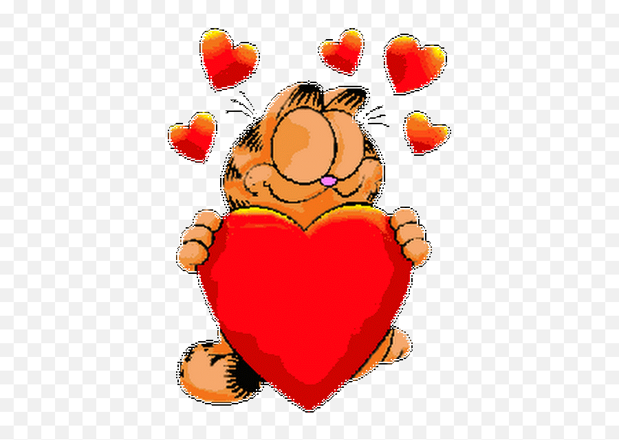 Garfield Pictures Love Gif Animated - Garfield Heart Emoji,Garfield Emoticons