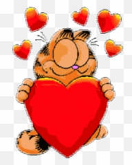 Garfield Pictures Love Gif Animated - Garfield Heart Emoji,Garfield Emoticons
