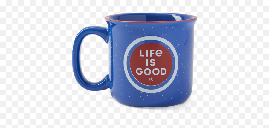 Accessories Lig Coin Happy Camper Mug Life Is Good - Serveware Emoji,Happy Face And Pants Emoji