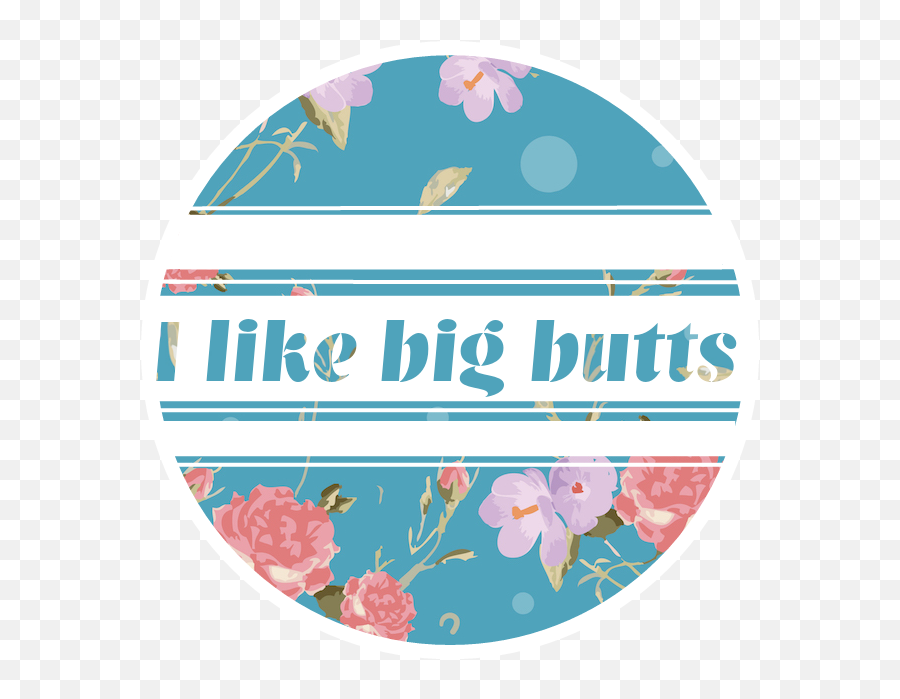Butts Bigbutt Floral Cute White Sticker By Amanda T - Floral Emoji,Emoji Buttocks