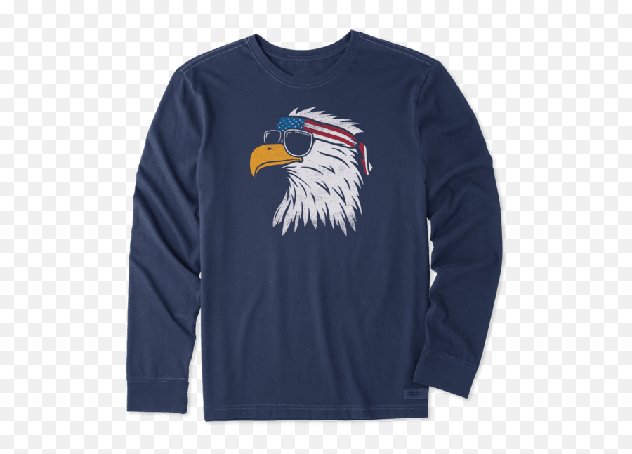 Menu0027s Patriotic Eagle Long Sleeve Crusher Tee Life Is Good - Long Sleeve Emoji,American Eagle Emoji