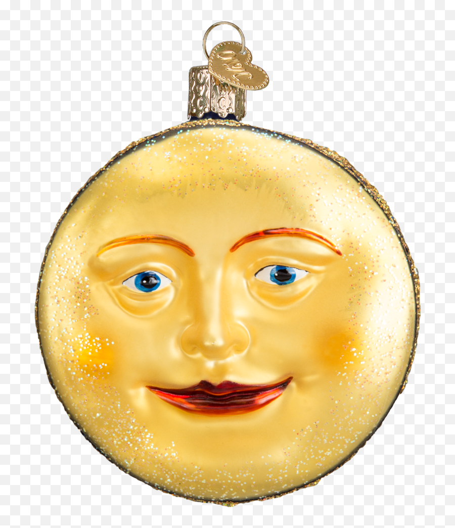 Man In The Moon Ornament Old World Christmas Glass - Happy Emoji,Emoticon Christmas Ornament