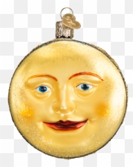 Man In The Moon Ornament Old World Christmas Glass - Happy Emoji,Emoticon Christmas Ornament
