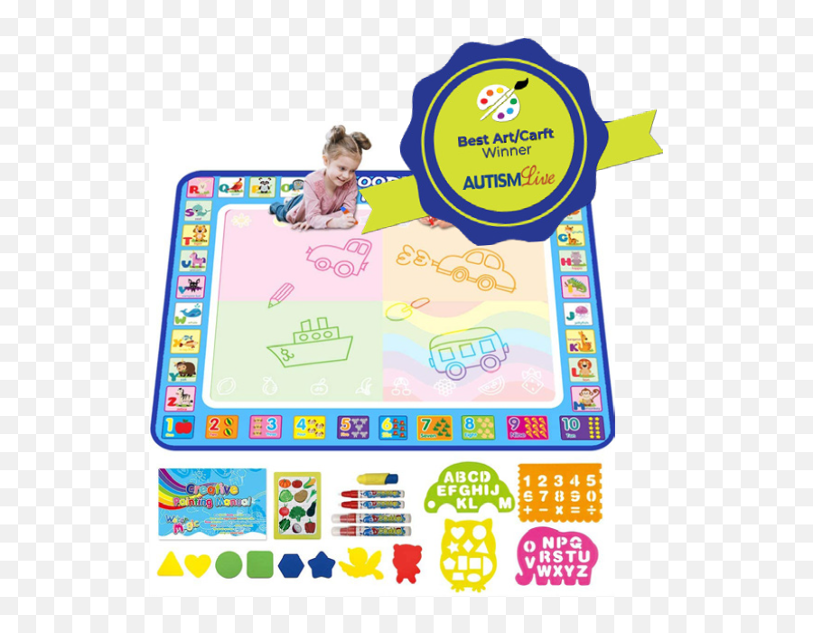 Autism Live - Aqua Magic Doodle Mat Emoji,Children's Book Emoji Pictionary Answer Key