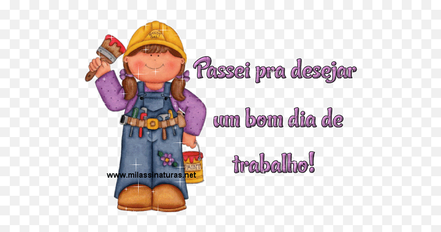 Recados De Bom Trabalho Para Facebook E Orkut - Megamensagens Carpenter Girl Clipart Emoji,Emoticons Bom Dia Para Msn