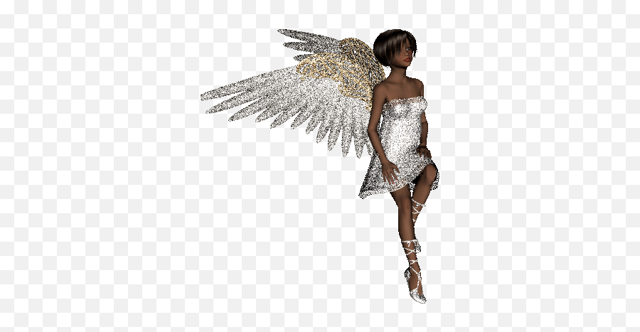 Glitter Angel - Black Angel Emoji,Black Angel Emoji