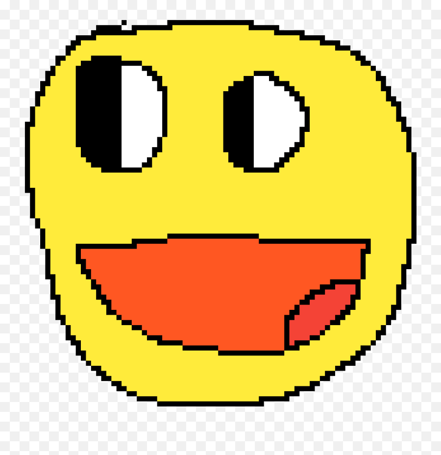Pixilart - Pixel Happy Face By Anonymous Wide Grin Emoji,Cute Pixels Emoticon Faces