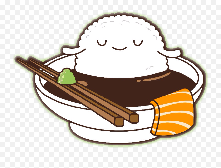 Japanese Clipart Japanese Kawaii - Transparent Cute Sushi Png Emoji,Japanese Emoticon Shaking Fist
