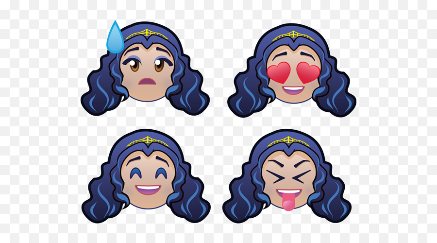 Descendants Emojis - Hair Design,Disney Emoji Blitz Villains