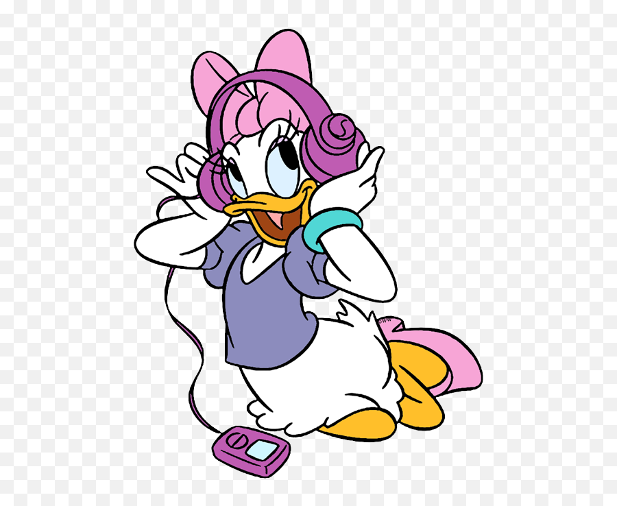 Disney Cartoon Listening To Music - Daisy Duck Listen To The Music Emoji,Disney Scenes Mad Emotion