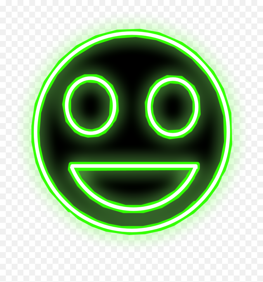 Happy Happiness Green Neon Sticker - Wide Grin Emoji,Neon Green Emoji