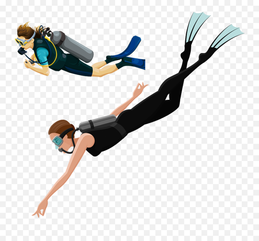 Underwater For Men Diving Scuba Women - Scuba Diver Png Clipart Emoji,Flower Emoticon Dive