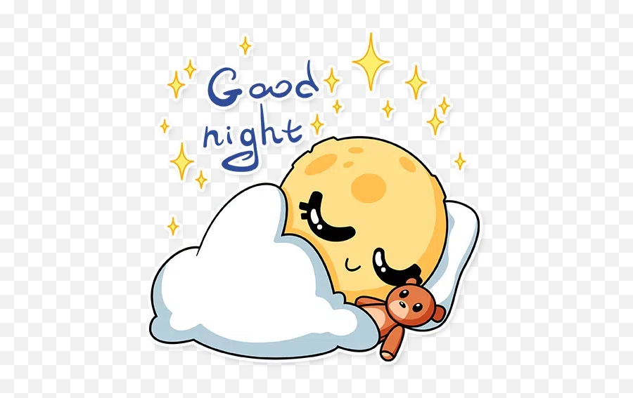 Good Night Sticker Pack - Stickers Cloud Happy Emoji,How To Say Goodnight With Emojis