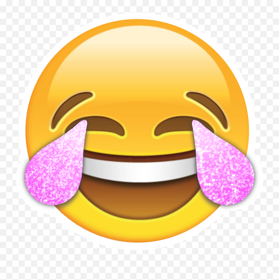 Laughing Crying Pink Glitter Emoji Sticker In 2021 Emoji,Glitter Emoji With Bow