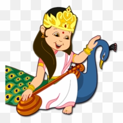 Saraswati Devi Transparent Png Png Mart Emoji,Hinduism Emoji