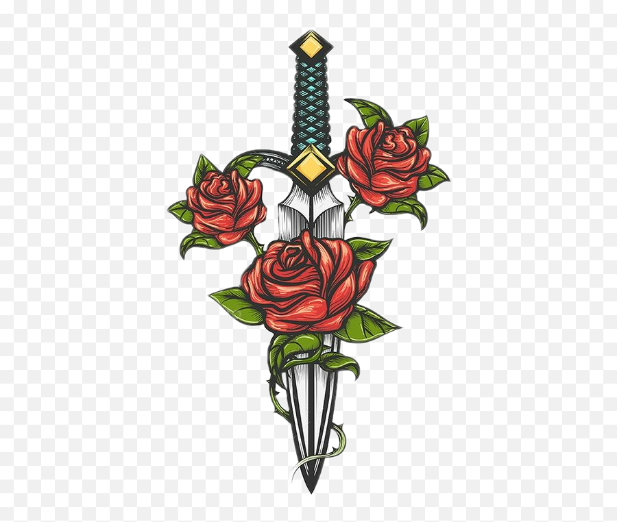 Swordwithroses Roses Sticker - Floral Emoji,Stabbing Emoji