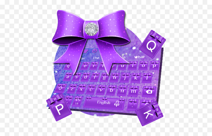 Purple Glitter Bowknot Keyboard Theme 10001001 Apk Download Emoji,Cute Emoticons Sparkles