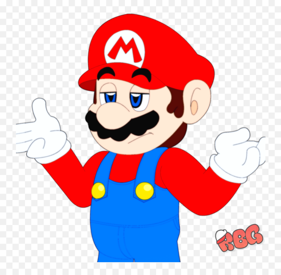 Graphic Download Shrugging Mario By Redbubbleguy On - Paper Emoji,Shrgie & Other Emoticons