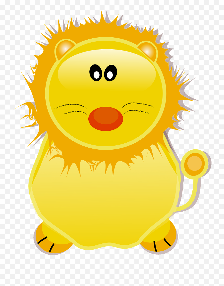 Bright Yellow Lion With A Red Nose - Clip Art Emoji,Holding Nose Emoji