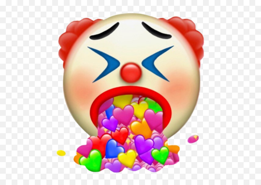 Clown Clowncheck Hearts Freetoedit Sticker By Itsfioo Emoji,Clown Cry Emoji