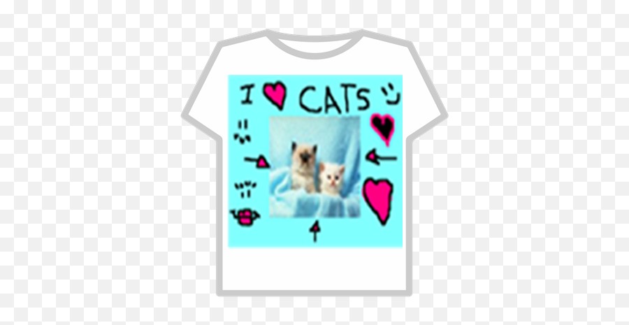 I Love Cats Shirt Roblox Png Free I - Love Cats Roblox Shirt Emoji,Dog Emoji Shirt