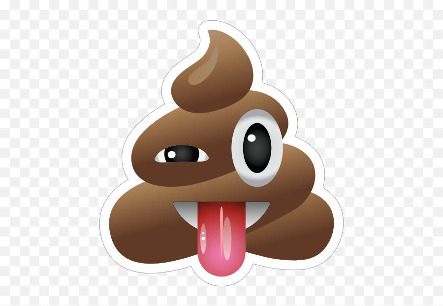 Silly Poop Emoji Sticker 15232 - Poop Emoji With Tongue Sticking Out,Silly Emoji