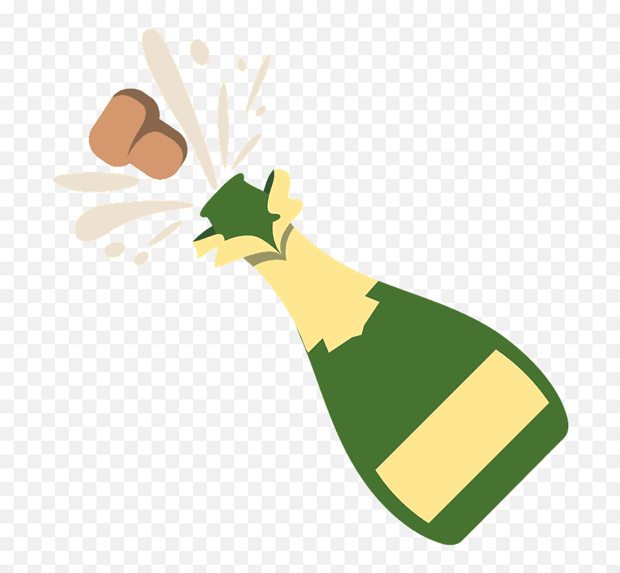 Bottle With Popping Cork Emoji Clipart - Champagne Emoji,Wine Bottle Emoji