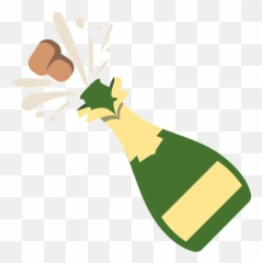 Bottle With Popping Cork Emoji Clipart - Champagne Emoji,Wine Bottle Emoji