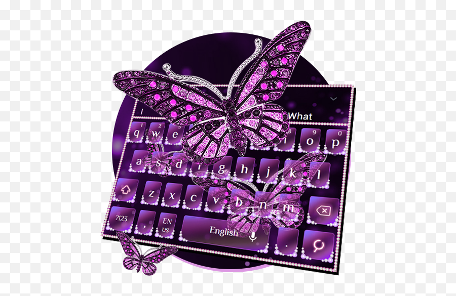 Purple Luxury Diamond Butterfly Keyboard U2013 Apps On Google Play - Girly Emoji,Butterfly Emoticons