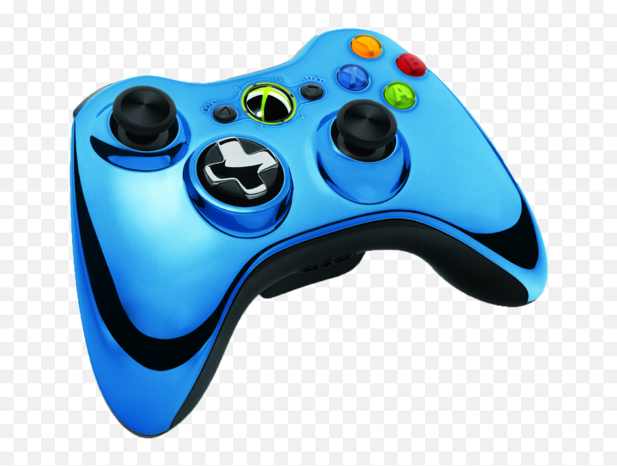Blue Chrome Xbox 360 Controller Psd Official Psds - Xbox 360 Blue Controller Emoji,Controller Emoji
