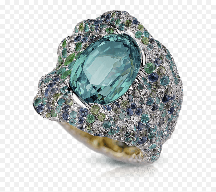 Multicoloured Gemstone Ring - Solid Emoji,Faberge Emotion Rings Price