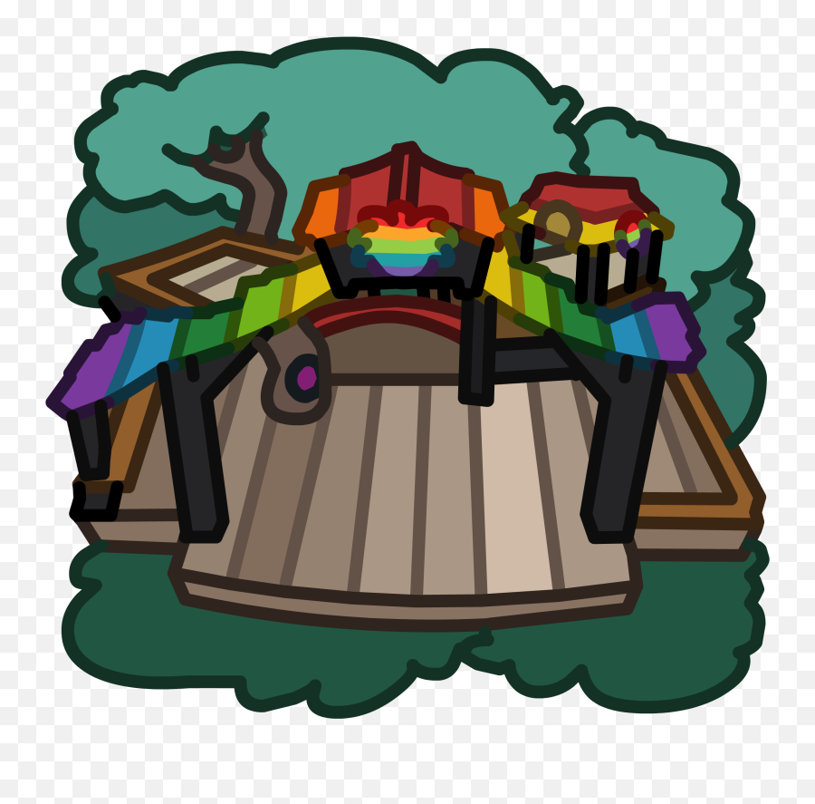 Rainbow Puffle Tree House Club Penguin Wiki Fandom - Tree House Emoji,Houses Emojis