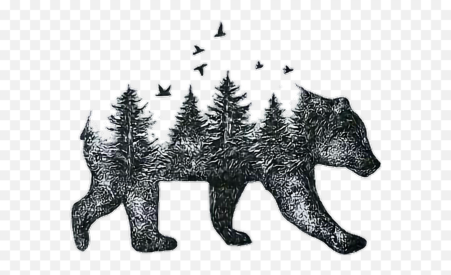 Tumblr Bear Oso Tattoo Sticker - Bear Nature Drawing Emoji,Grizzly Bear Emoji Android