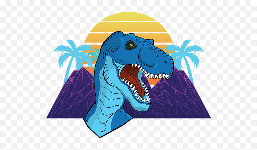 80s 90s Vaporwave Dinosaur Synthwave Tyrannosaurus Trex Gift Design Greeting Card - Trex 80s Emoji,It's Just Emotion From 80's