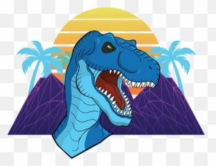 80s 90s Vaporwave Dinosaur Synthwave Tyrannosaurus Trex Gift Design Greeting Card - Trex 80s Emoji,It's Just Emotion From 80's