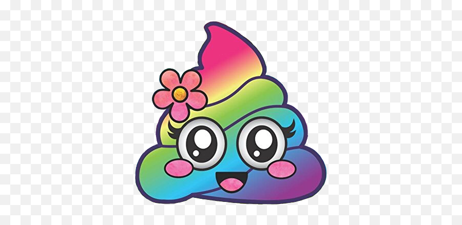 Poopemoji Emoji Rainbow Kawaii Cute Sticker By Fer - Cute Poop Emoji,Kawaai Facebook Emoji